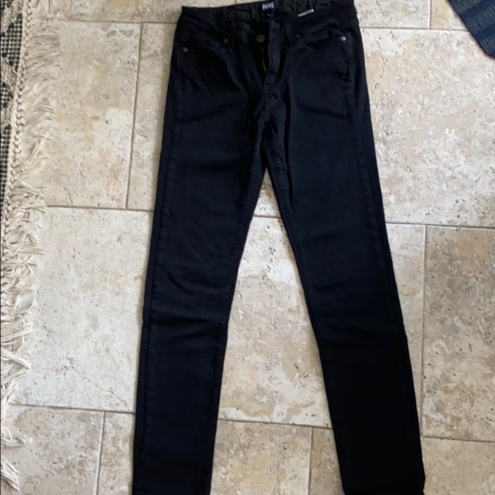 Paige Denim Skyline Skinny Black Jeans size 28